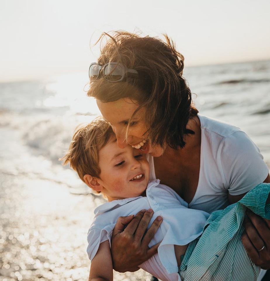 Happy mother and child